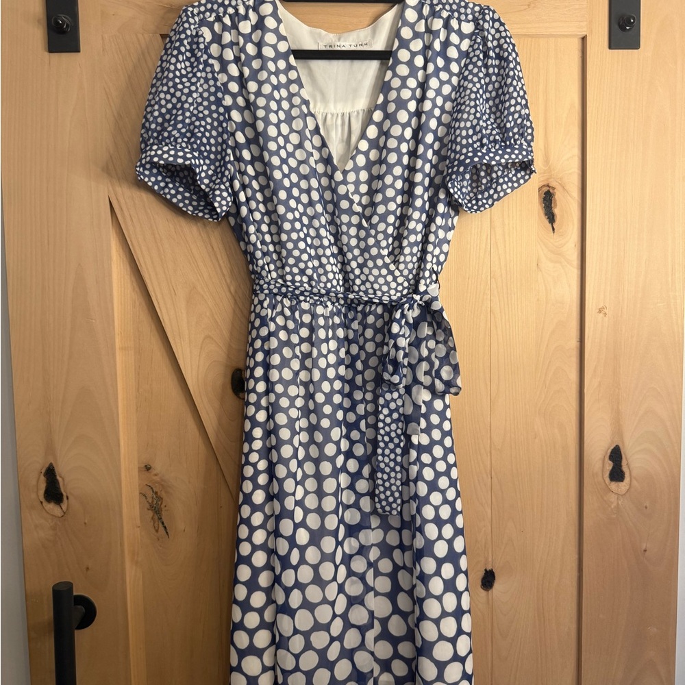 Trina Turk Polka Dot Wrap Dress - Fully Lined with Side Zipper - Size 8